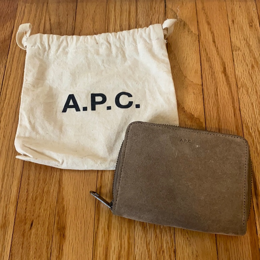 a.p.c. suede wallet